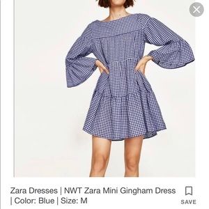 Gingham mini swing dress